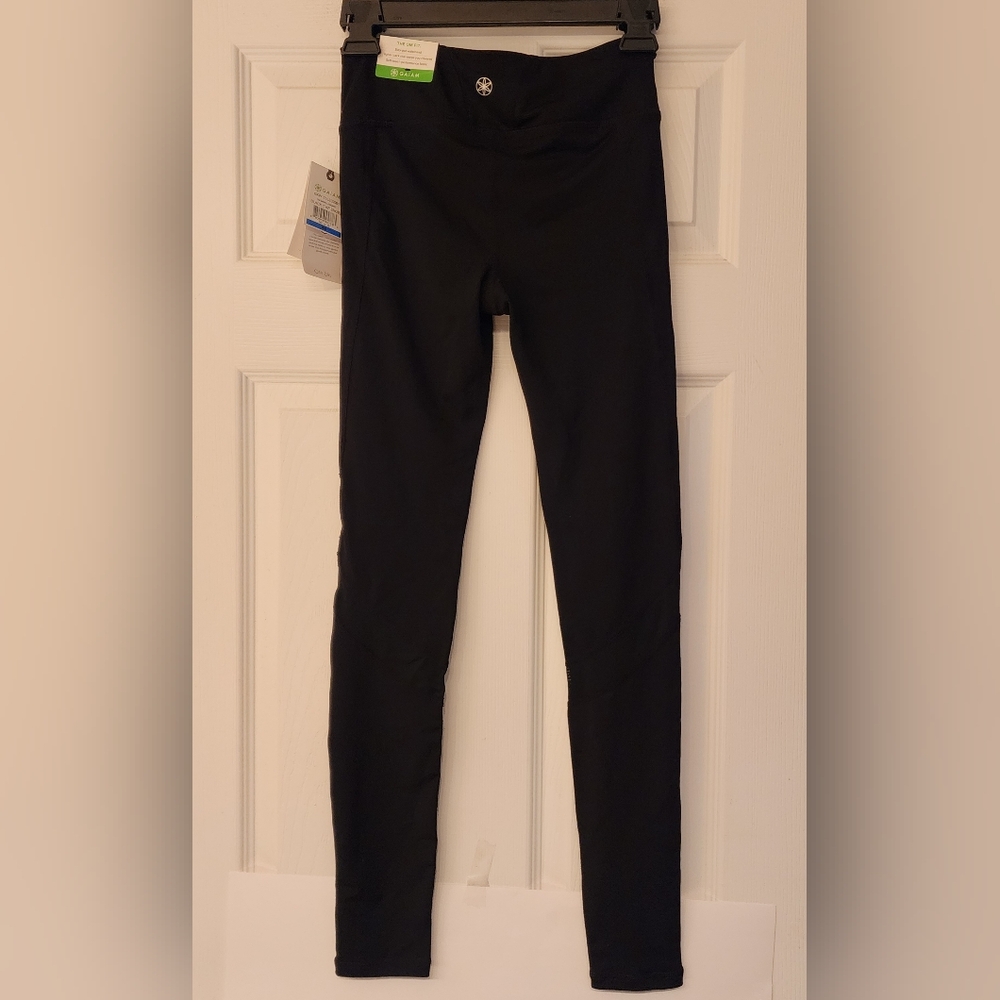 GAIAM Om Mesh Yoga Leggings In Black (Tap Shoe) Size XS - Picture 4 of 10